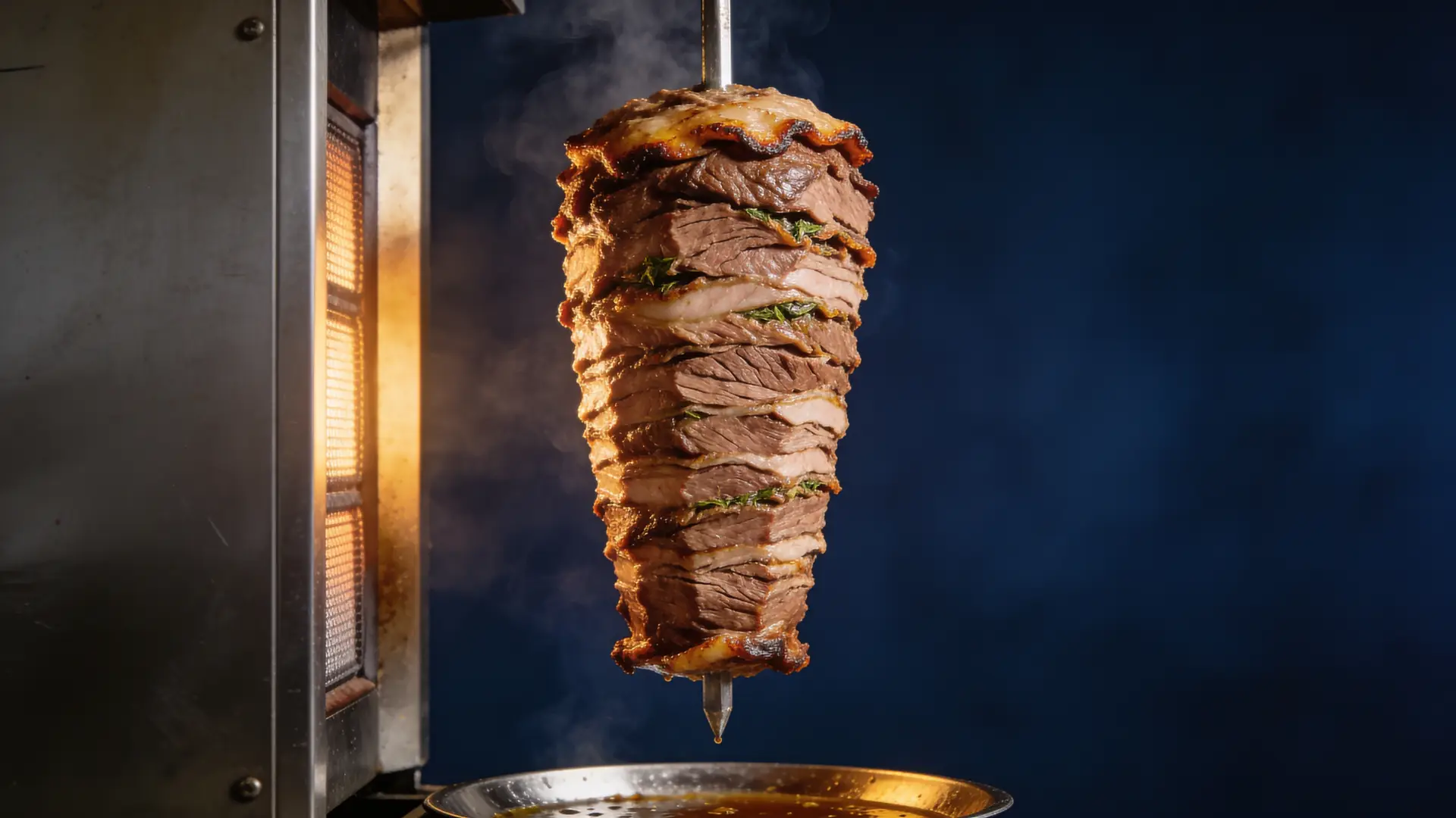 Kalbsdöner-Spieß am Grill – das Kernprodukt des Systems